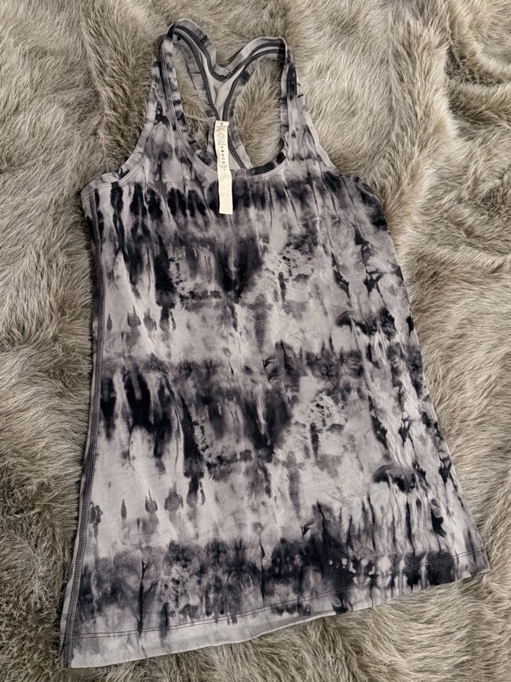 lululemon athletica nulu cool racerback Black & Gray Tie-Dye Racerback Tank - 10